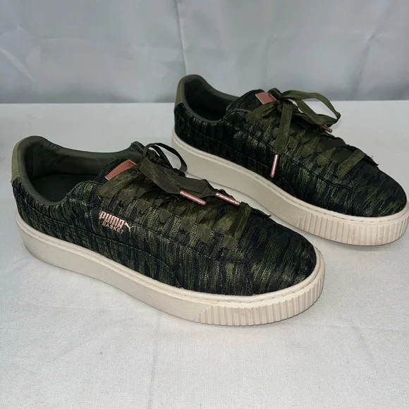 PUMA Basket Platform VR Olive Night Women’s size 10 - Picture 3 of 8